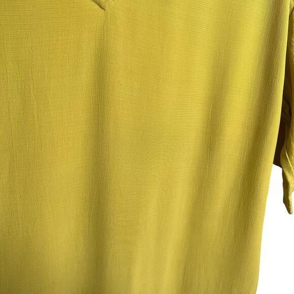 Eileen Fisher Yellow Yarow Tencel Viscose Crepe Drop Waist Dress XXS $268 - Picture 7 of 7